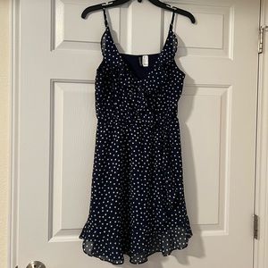 H&M Navy Blue Polka Dot Dress - size 10